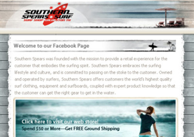 Southern Spears Surf Facebook Page Design